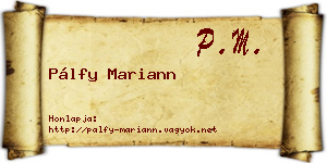 Pálfy Mariann névjegykártya
