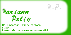 mariann palfy business card